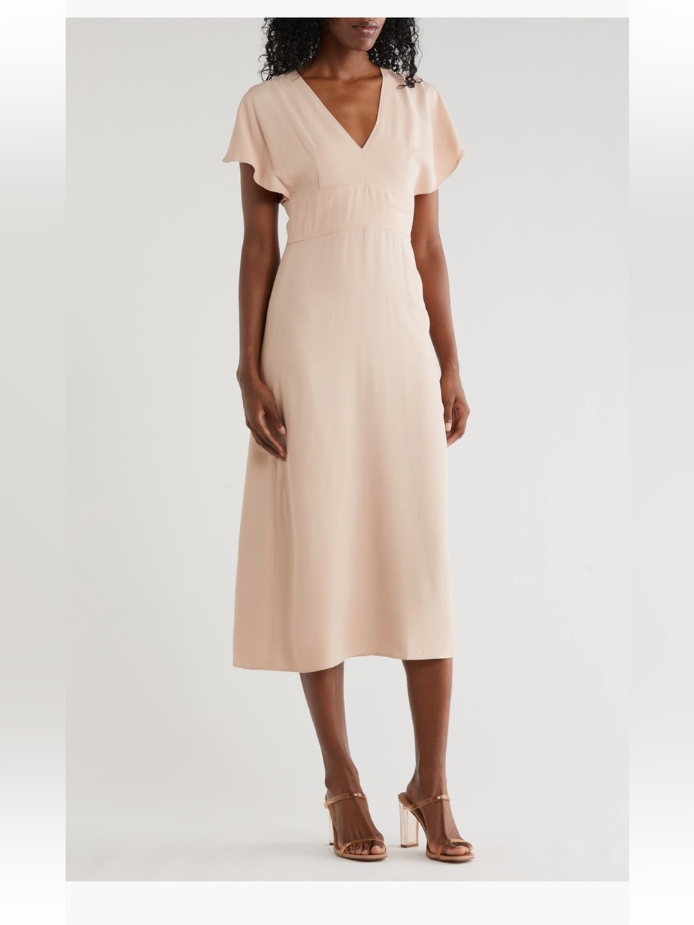 BOSS Dawinga Flutter Maxi Dress midi size 8 NWT